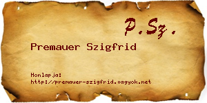Premauer Szigfrid névjegykártya